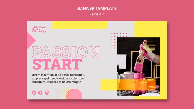 Paint art concept banner template