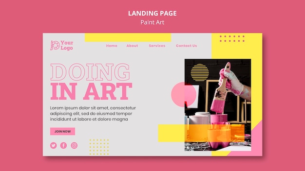 Paint art concept landing page template