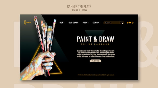 Free PSD paint and draw banner template