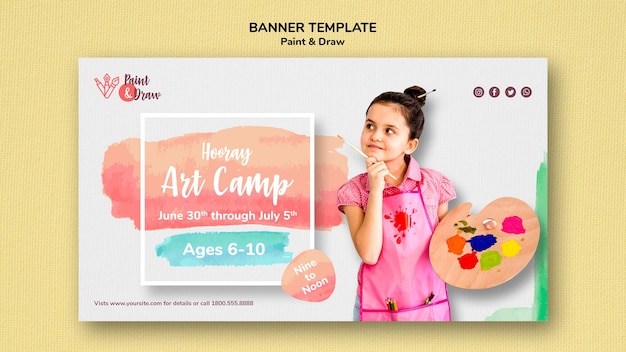 Free PSD paint & draw banner