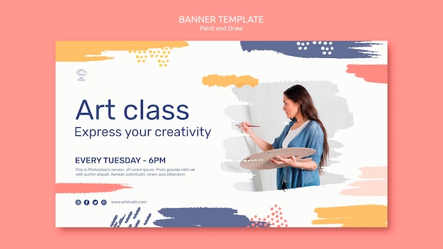 Paint & draw concept banner template