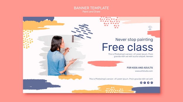 Free PSD paint & draw concept banner template