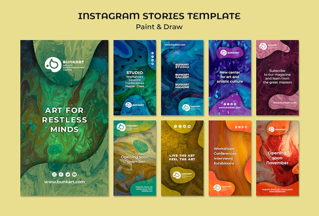 Free PSD paint and draw instagram stories