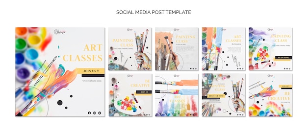 Paint and draw social media post template