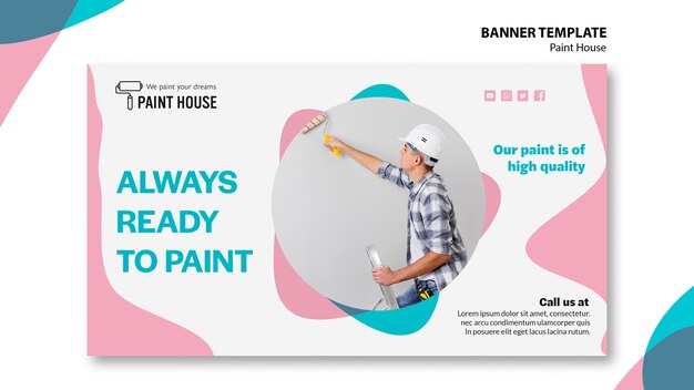 Paint house concept banner template