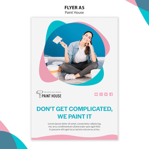 Paint house concept flyer template