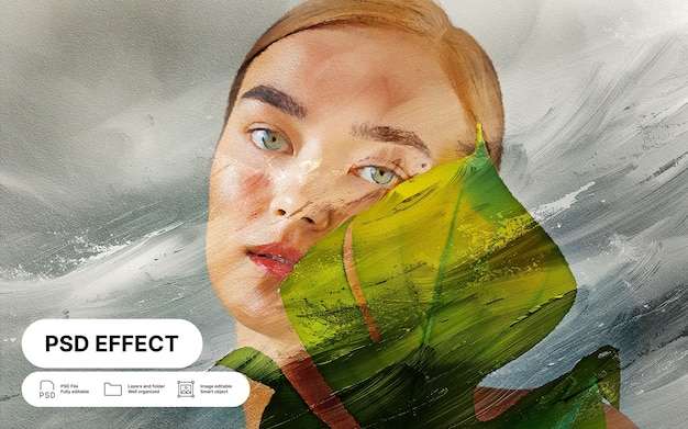 Free PSD paint  photo effect