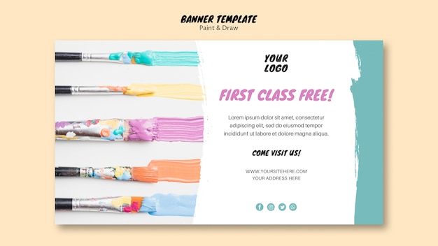 Free PSD painting class banner template