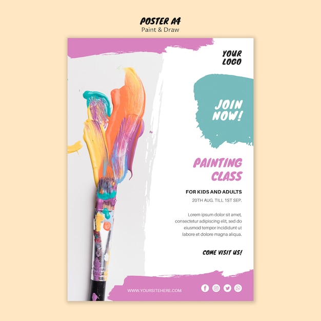 Painting class poster template