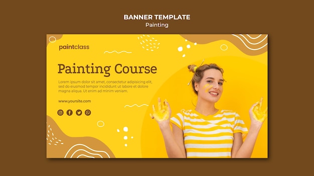 Free PSD painting concept banner template