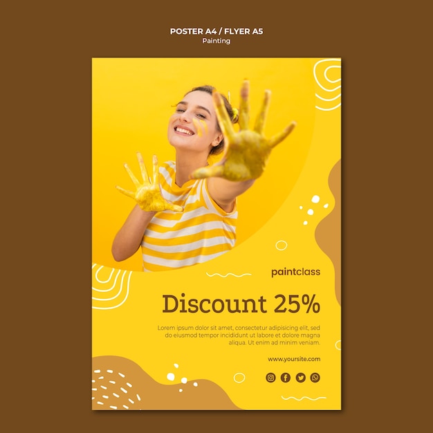 Free PSD painting concept flyer template