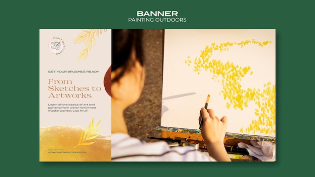 Free PSD painting outside ad template banner