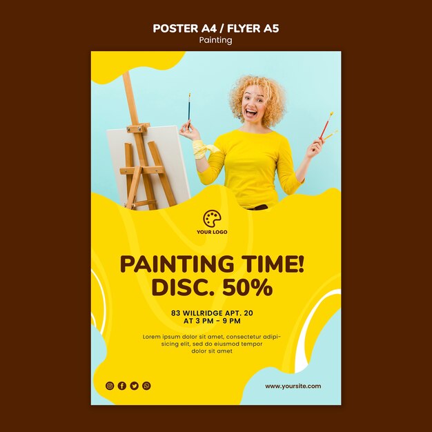 Painting time discount poster template