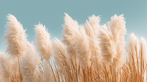 Free PSD pampas grass minimalist background generative ai