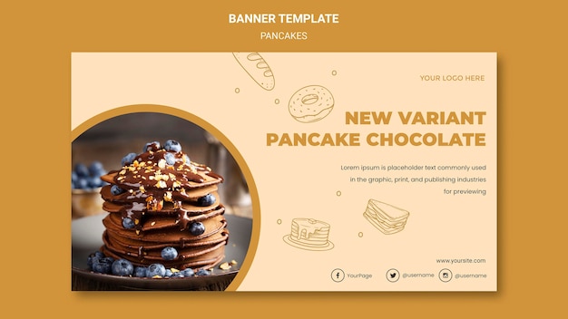 Free PSD pancakes restaurant banner template