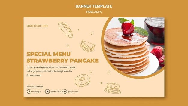 Pancakes restaurant banner template