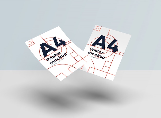 Paper A4 mockup Psd gravity