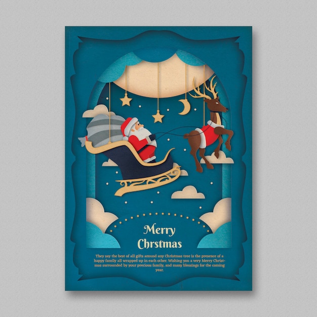 Paper Art Christmas Flyer Template