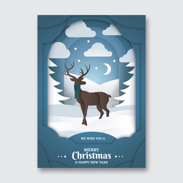 Paper Art Christmas Flyer Template