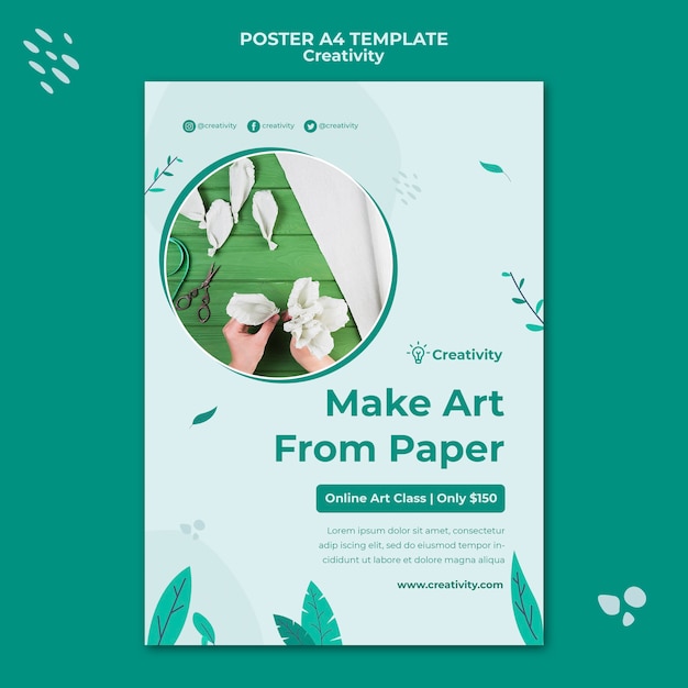 Paper art vertical print template