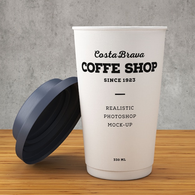 Free PSD paper coffee cup mockup