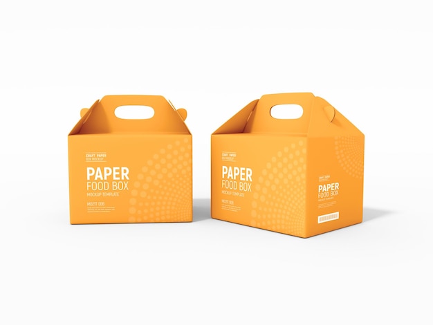 Paper Food Delivery Box Packaging  Mockup