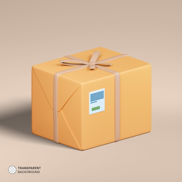 Paper Parcel Delivery Box icon Isolated 3d render Illustration