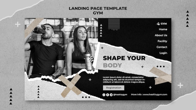 Free PSD paper texture gym landing page