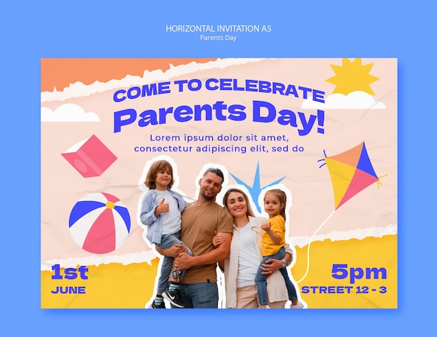 Free PSD parents day celebration template