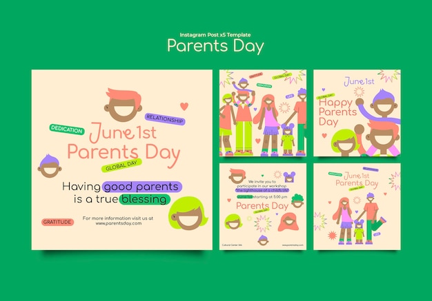 Free PSD parents day celebration template