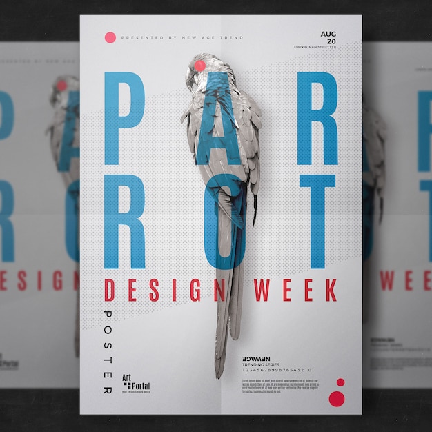 Free PSD parrot flyer template