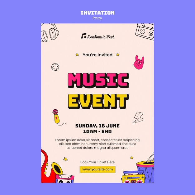 Party entertainment invitation template