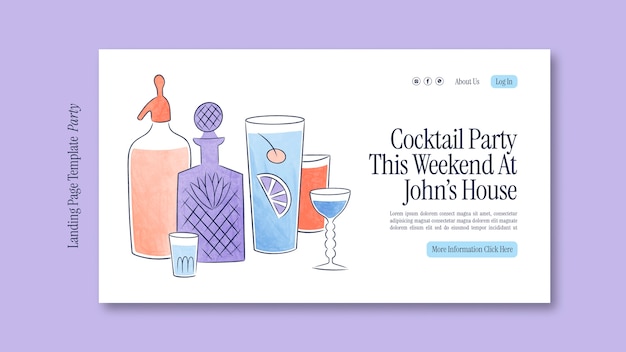 Party event landing page template