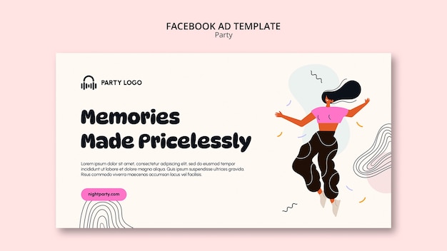 Free PSD party and fun social media promo template