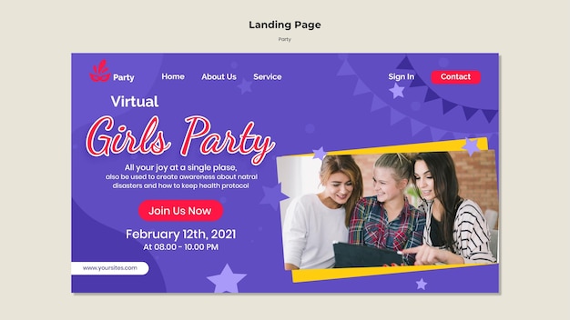 Party  landing page