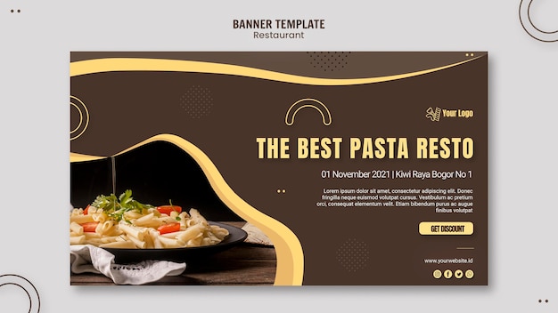 Free PSD pasta restaurant banner template