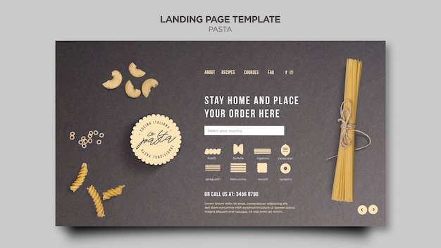 Pasta shop landing page template