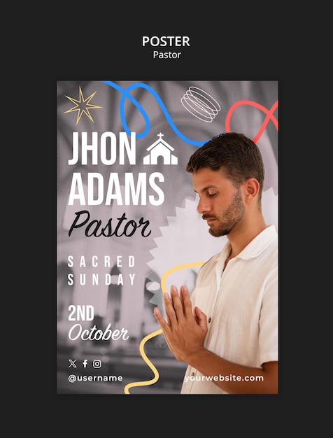 Free PSD pastor template design