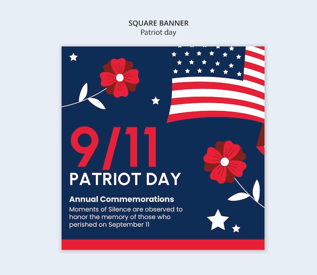 Free PSD patriot day template design