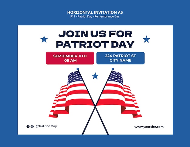 Free PSD patriot day template design