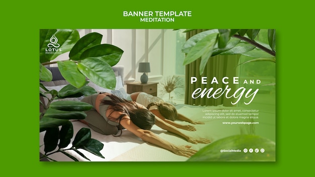 Free PSD peace and energy banner template