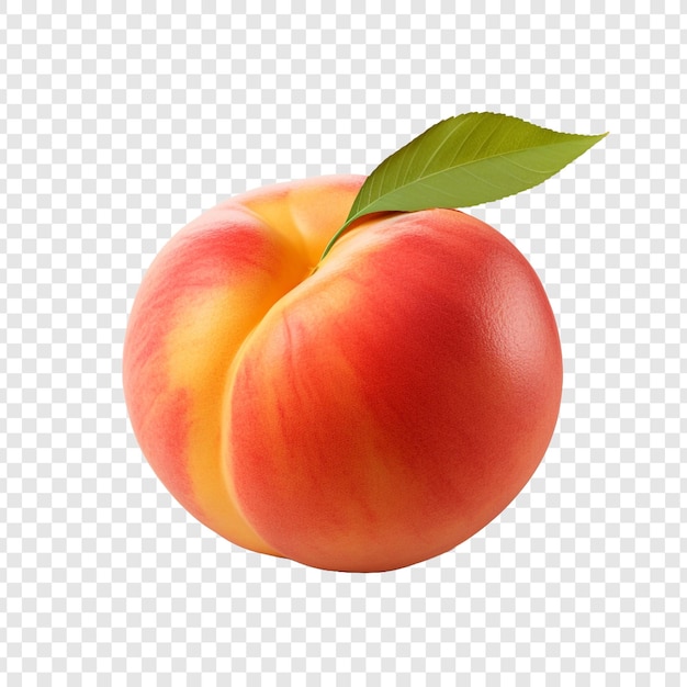 Peach fruit isolated on transparent background