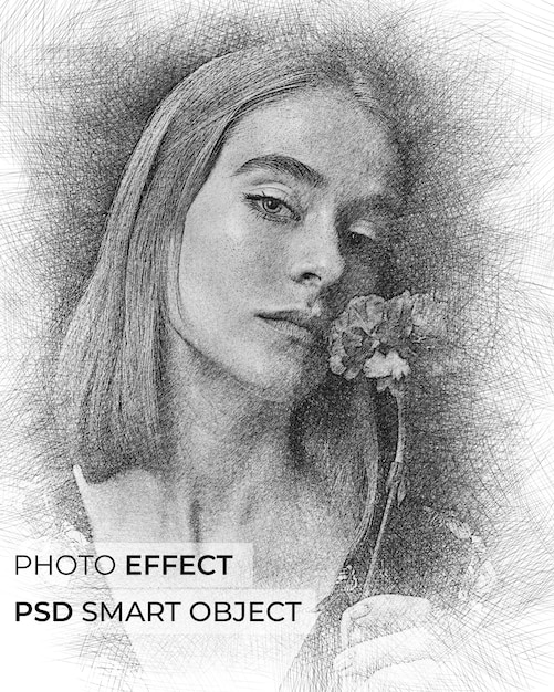 Free PSD pencil drawing photo effect