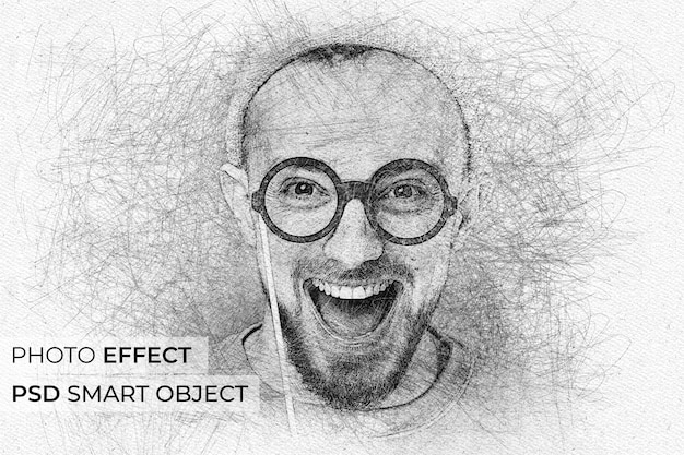 Free PSD pencil drawing photo effect