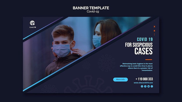 People wearing masks outdoors banner template