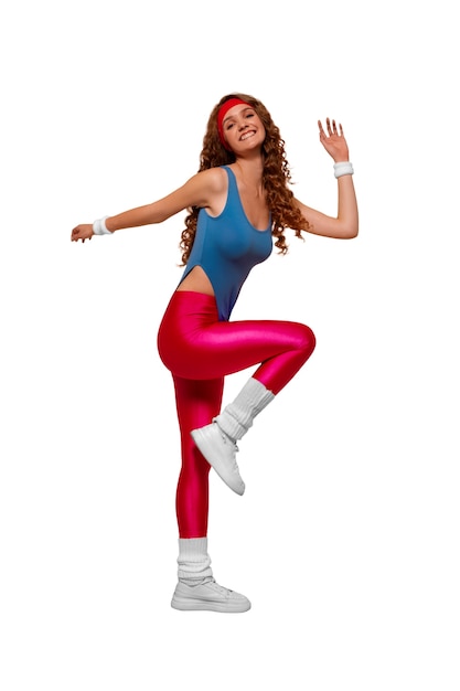 Free PSD person working 80s gym costume