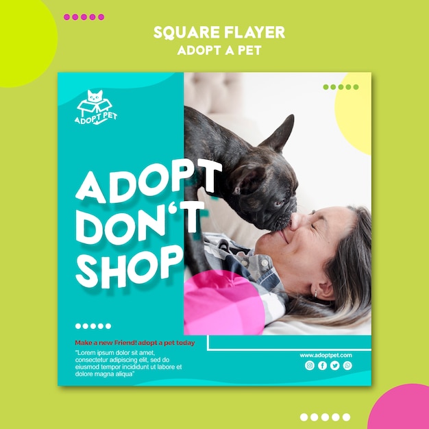 Pet adoption flyer template