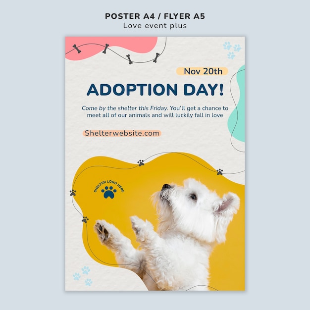 Free PSD pet adoption poster template