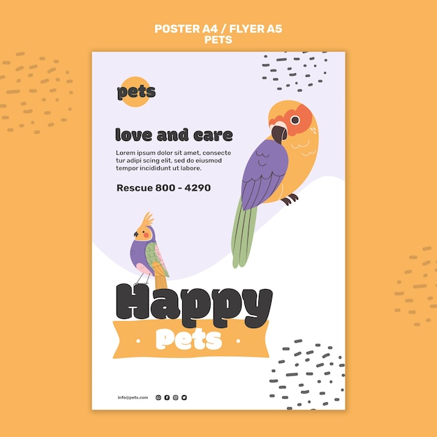 Free PSD pet adoption print template