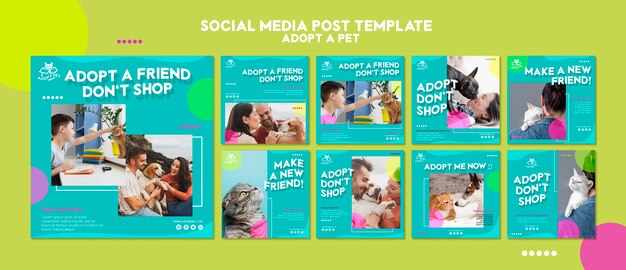 Pet adoption social media post template